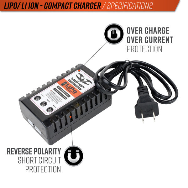 Valken 2-3 Cell LiPo Compact Smart Battery Charger Valken 2-3 Cell LiPo Compact Smart Battery Charger